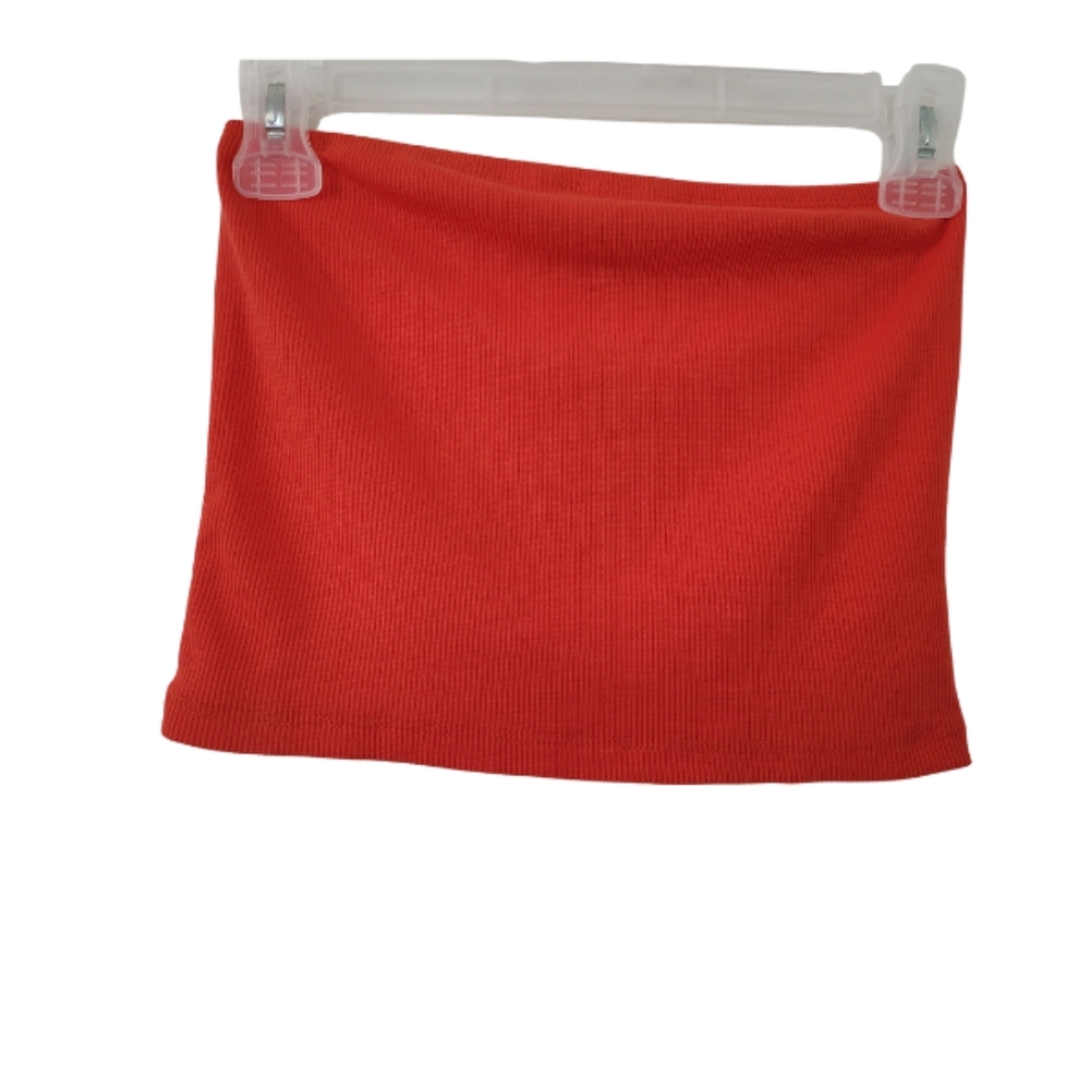 🤑🌭🍍Shein Red Ribbed Tube Top. Size XS.